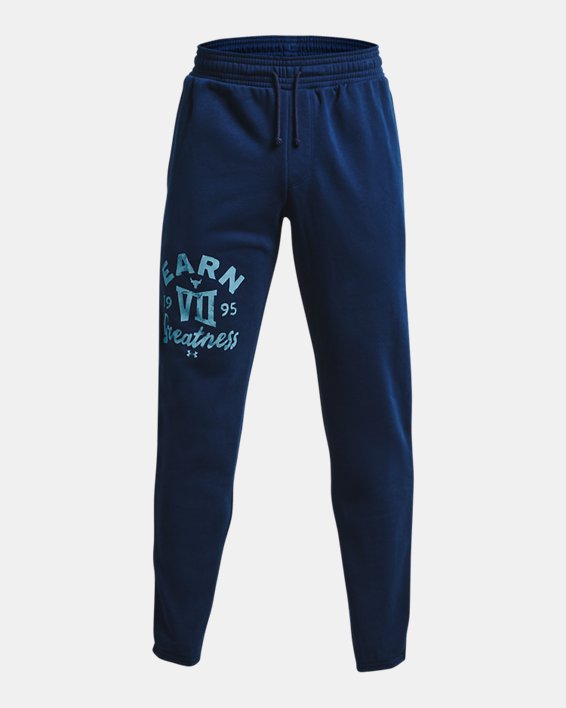 Men's Project Rock Heavyweight Terry Pants in Blue image number 4